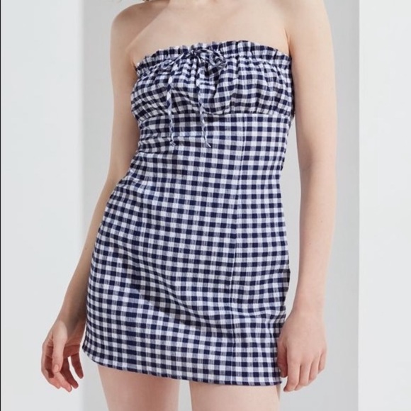 UO Gingham Mini Dress - Picture 1 of 3